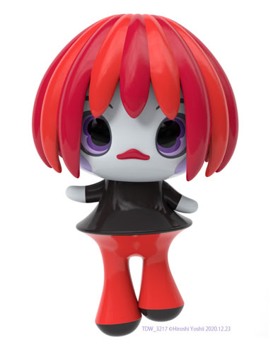 3D mascot character red girl ゆるキャラ